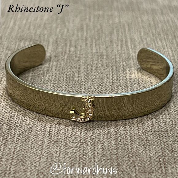 Vintage “J” Initial Cuff Bracelet - Picture 7 of 8